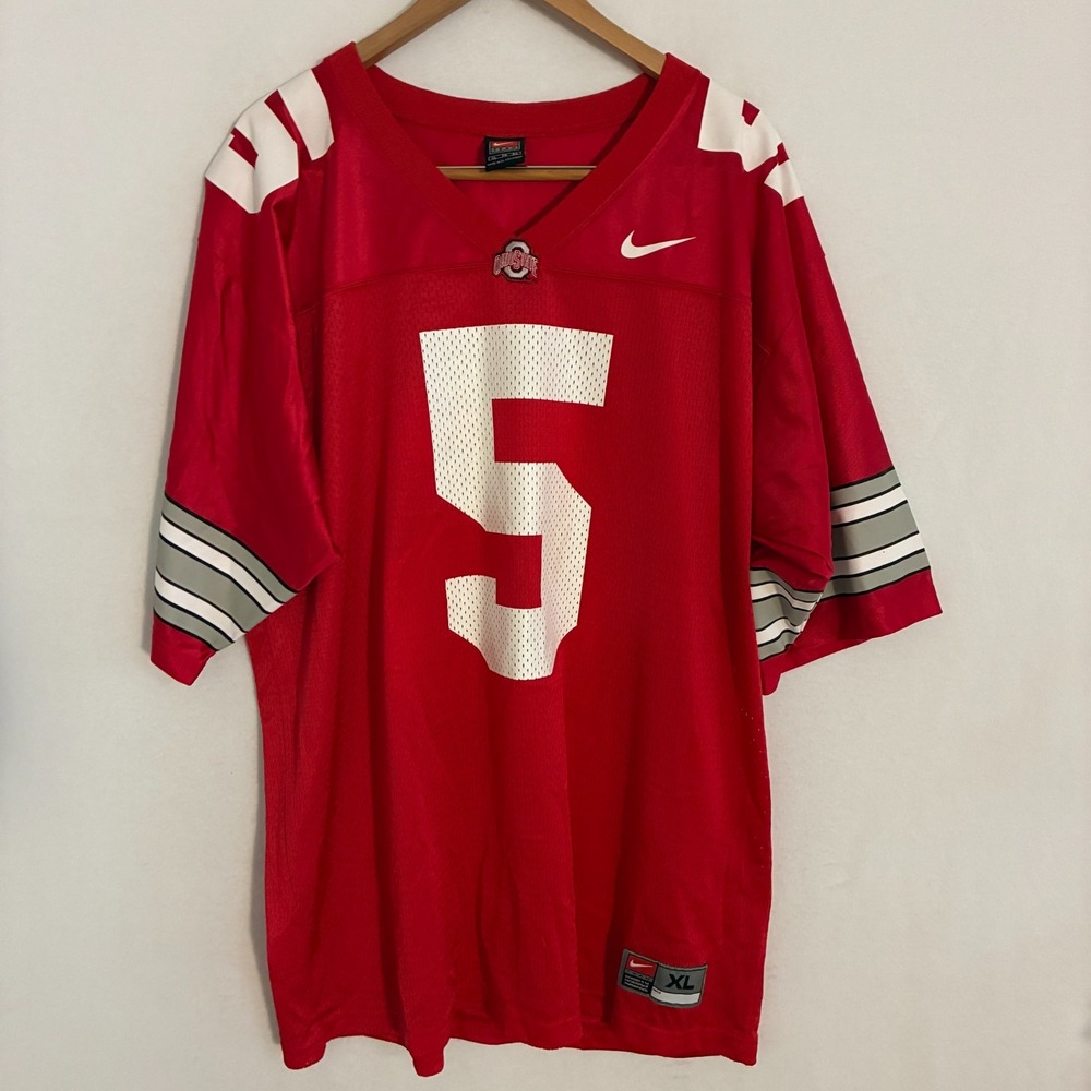 Ohio State Buckeyes Nike Jersey Mens XL Red Short Sleeve Football OSU #5